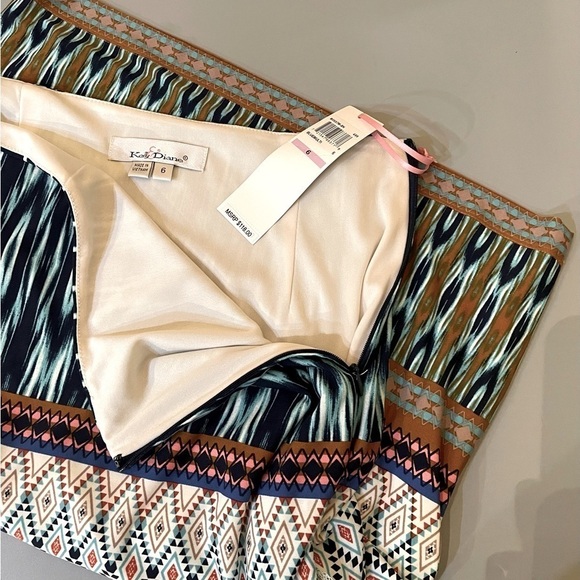 Kelly & Diane Skirt NWT Size 6 Multicolored Diamond Pencil Lined Boho Vibe - Picture 7 of 9